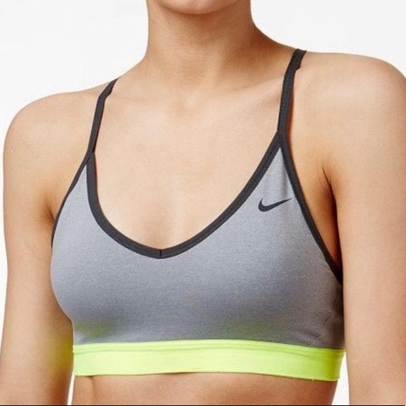 Nike Other - Nike Womens Light Grey And Lime Green Sports Bra M